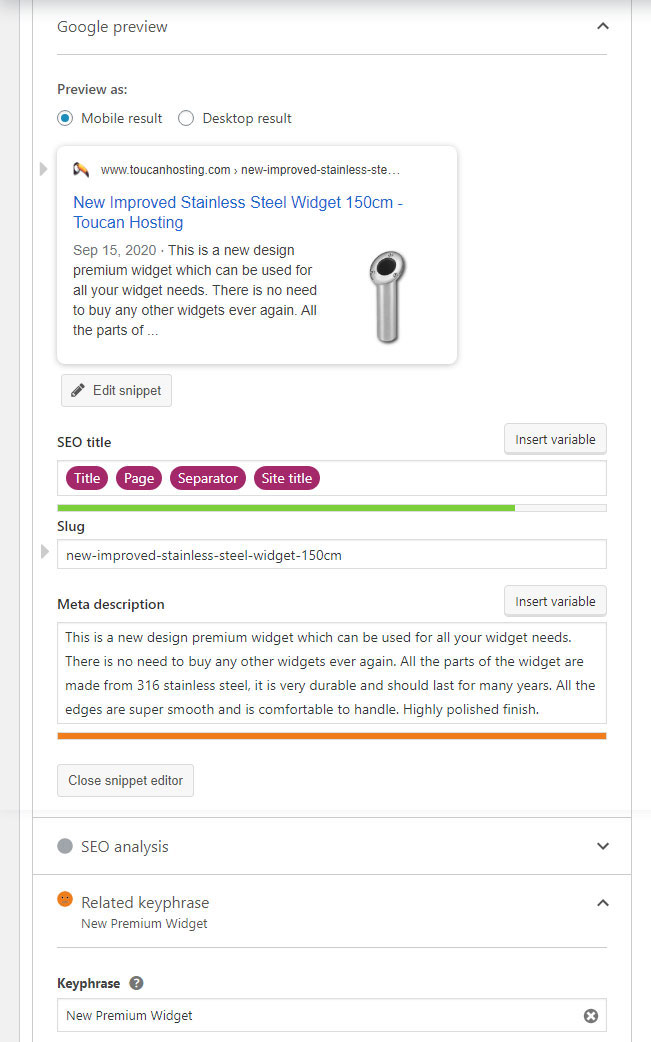 Yoast (SEO) plugin